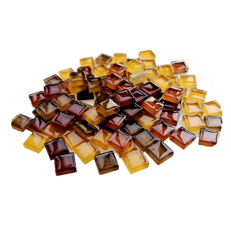 FAIRUO 100 Pieces Bulk Mosaic Tiles Assorted Color Opaque Mosaic Glass Crafts Supplies for DIY Picture Coaster Home Mosaic Decoration(1x1cm Coffee Series) - Image 1